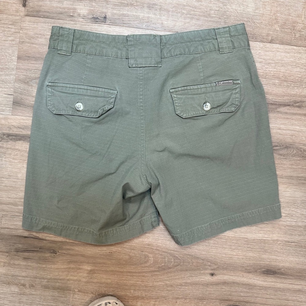 Columbia‎ Cargo Shorts Women 4 Sage Green Stretch Cotton Hiking Utility Gorpcore - Picture 13 of 16